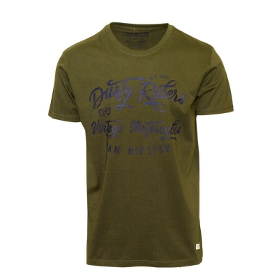 71493-16 Ανδρικό T-shirt με τύπωμα - Χακί